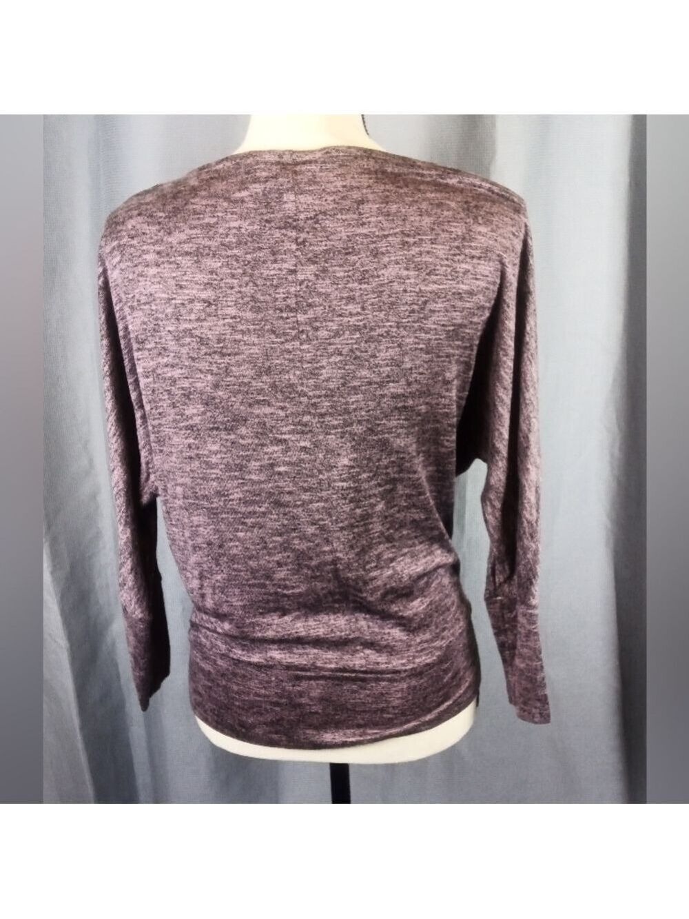 Jennifer Lopez dolman sleeved top, pink and black heathered, size S - Picture 4 of 5